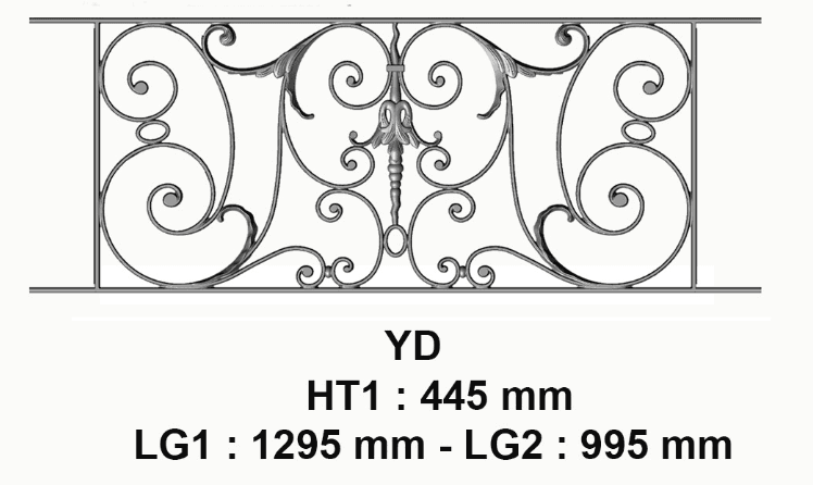 Balustrada balkonowa, balustrada żeliwna — ref YD