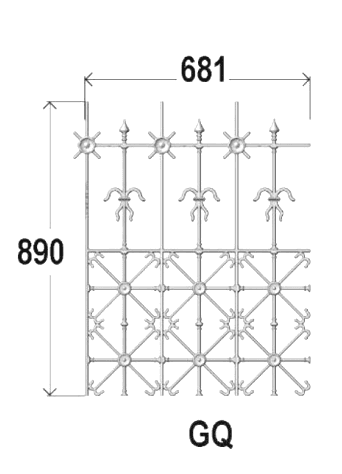 Balustrada, ozdobna balustrada z żeliwa