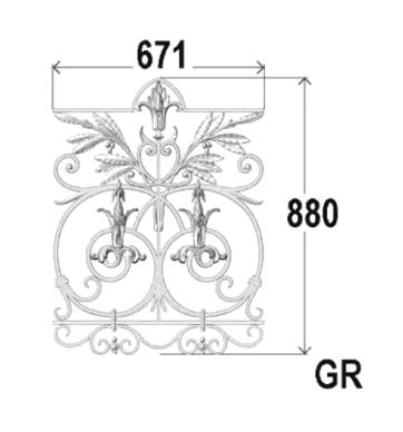 Balustrada, ozdobna balustrada z żeliwa