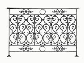 Balustrada, ozdobna balustrada z żeliwa