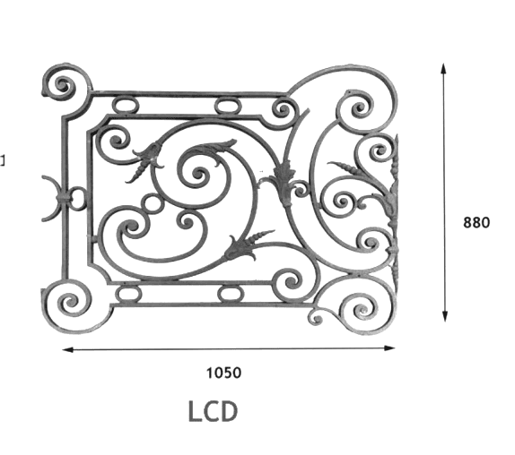 Balustrada, ozdobna balustrada z żeliwa