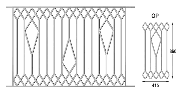 Balustrada, ozdobna balustrada z żeliwa