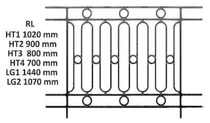 Balustrada, ozdobna balustrada z żeliwa