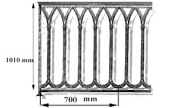 Balustrada, ozdobna balustrada z żeliwa