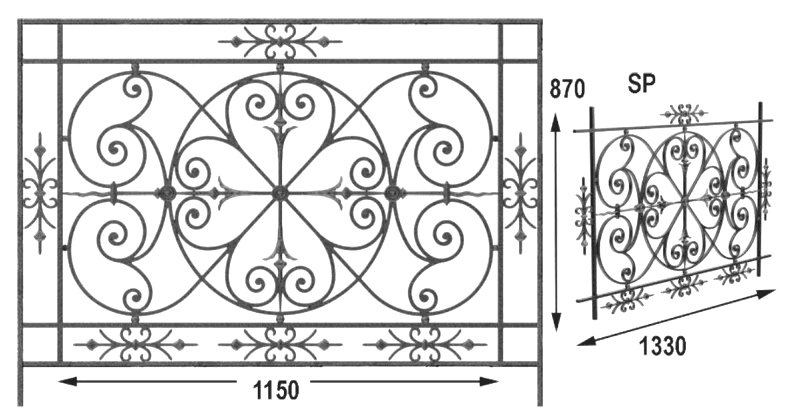 Balustrada, ozdobna balustrada z żeliwa