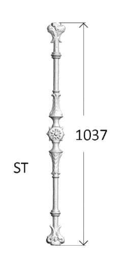 Balustrada, ozdobna balustrada z żeliwa