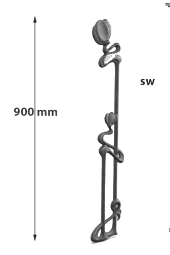 Balustrada, ozdobna balustrada z żeliwa