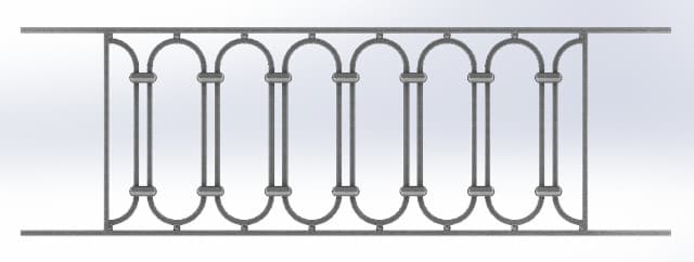 Balustrada balkonowa, balustrada żeliwna — ref MJ