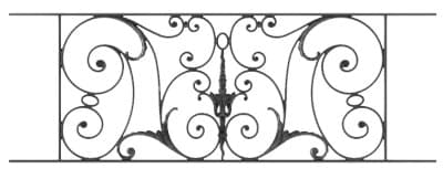 Balustrada balkonowa, balustrada żeliwna — ref X