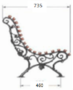 Podstawa ławki kiść winogron