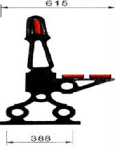 Prosty słupek ławki miejskiej Paryża